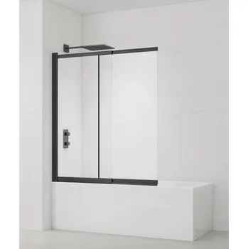 Swiss aqua technologies Vanová zástěna SAT Vision 140x120 cm černá SATVZVI120CT