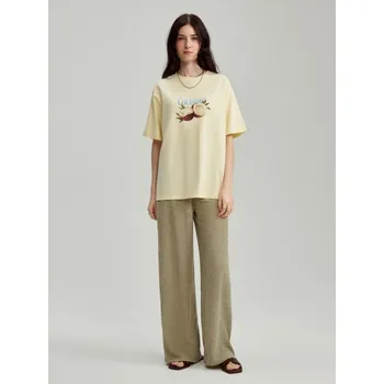 Dámské kalhoty Kalhoty s širokými nohavicemi - L - House - vybledlé zelené - 876ER-07X