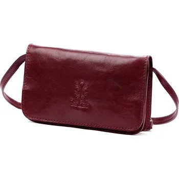 Kabelka Pevná malá kožená crossbody kabelka Florence 107 tmavěvínová