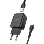 HOCO USB A síťová nabíječka + kabel USB A na Lightning 2,1 A N2 černý