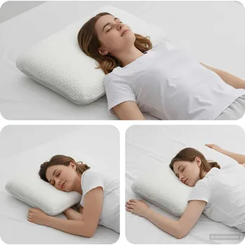 Dekorativní polštářek vidaXL Spací polštář Jednobarevný Bílá 60 x 40 x 13 cm [42020226]