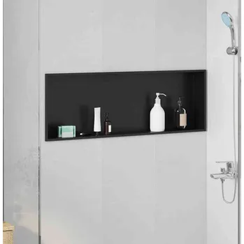 Sprchová vanička vidaXL Sprchový nik Černá 90 x 30 x 9,5 cm Nerezová ocel [42012675]