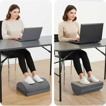 Dekorativní polštářek vidaXL Polštář na nohy Jednobarevný Šedá 44 x 29 x 17 cm [42020245]