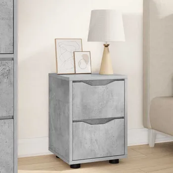 Noční stolek vidaXL Noční stolek Betonově šedá 30,5 x 30 x 43 cm kompozitní dřevo [888803]