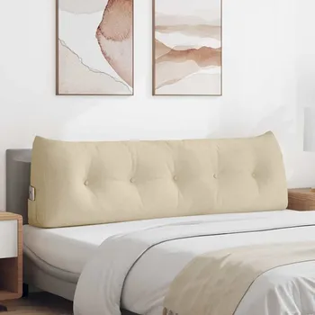 Bytový textil vidaXL Polštář na záda Krémová 160 x 24 x 50 cm textil [42014535]