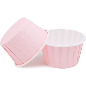 Potravinová fólie Košíčky na muffiny světle růžové s pevným okrajem 50x39mm 100ks - Cakesicq