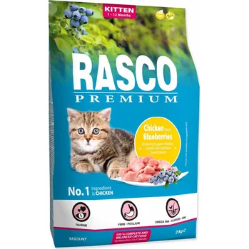 Krmivo pro kočku Rasco premium Krmivo Kitten kuře s borůvkou 2kg
