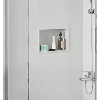 Sprchová vanička vidaXL Sprchový nik Bílá 30 x 20 x 9,5 cm Nerezová ocel [42012661]