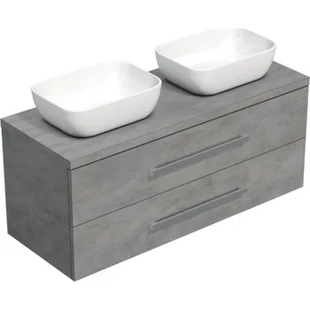 Ložnice Swiss aqua technologies Koupelnová skříňka pod umyvadlo s deskou SAT Cube Way 120x47,5x46 cm beton mat CUBE461203BESAT45
