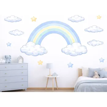 Samolepící dekorace Duha pro kluky samolepka na zeď arch 166 x 88 cm