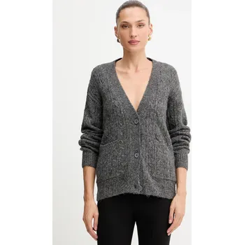 Dámský svetr Kardigan s příměsí vlny Silvian Heach VALBUENA GPA25149CD šedá 90Y, vel. XL