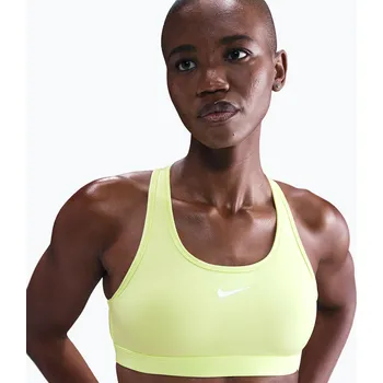 Podprsenka Sportovní podprsenka Nike Swoosh Medium Support light lemon twist/stone mauve/white