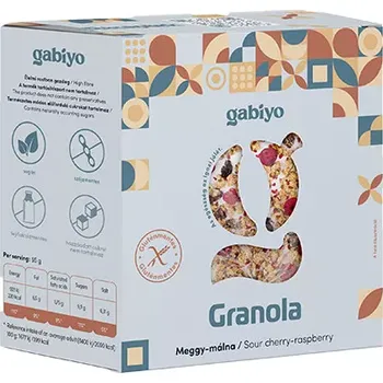 Sladidlo Gabiyo Bezlepková granola višňově-malinová bez přidaného cukru (275g)