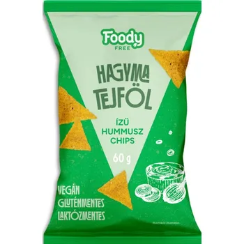 Chips Foody Free Bezlepkový Hummus Chips s cibulově smetanovou příchutí (60g)