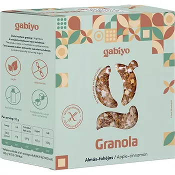 Sladidlo Gabiyo Bezlepková granola jablečně-skořicová bez přidaného cukru (275g)