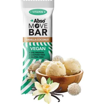 Abso Vegan Bezlepková proteinová tyčinka - vanilka a kokos (35g)