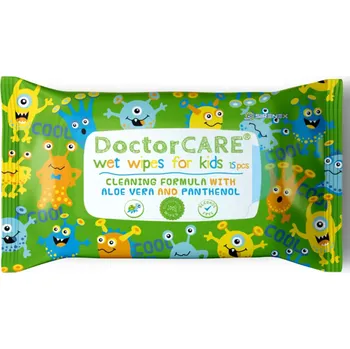 Hygienický ubrousek DoctorCare Dětské hypoalergenní vlhčené utěrky s extraktem z Aloe Vera a panthenolem (15ks)