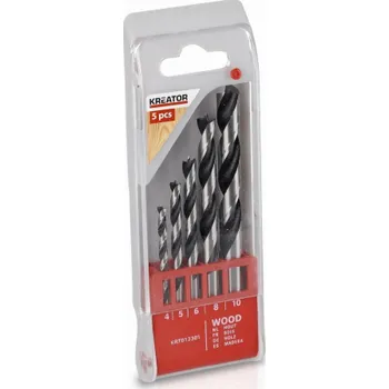 Příslušenství k nářadí Kreator KRT012301 - 5 ks Vrtáků do dřeva 4-5-6-8-10 mm