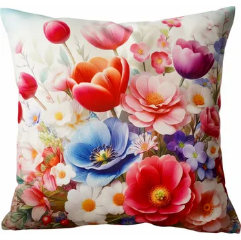 Polštář Dekorační polštář FLOWERS COLORFUL I. 40x40 cm Mybesthome Varianta: Povlak na polštář, 40x40 cm