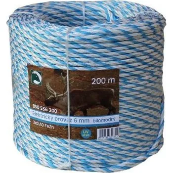 Krmivo pro hospodářské zvíře Maják ostaní El. provaz PP pro ohradníky bílomodrý 6mm/200m