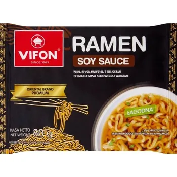 Hotové jídlo Vifon Ramen instantní nudlová polévka s příchutí sójové omáčky s wakame (80g)