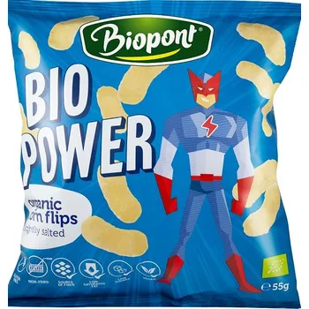Chips Biopont Bio Power Bezlepkové Kukuřičné křupky jemně slané (55g)