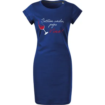 Dámské šaty Bavlněné letní šaty Šetřím vodu Velikost: M, Barva: Královská modrá