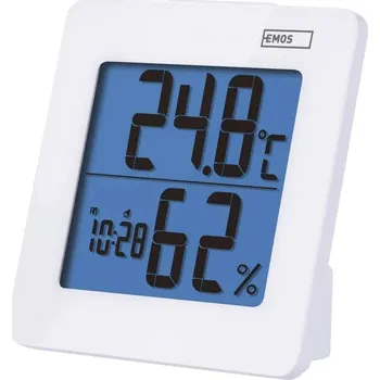 BÍLÝ DIGITÁLNÍ TEPLOMĚR | VLHKOMĚREM | DATUM | ČAS | BUDÍK | 45x45mm | 93x93mm