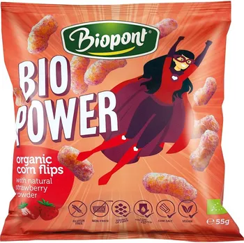 Biopont Bio Power Bezlepkové kukuřičné křupky s jahodovým práškem (55g)