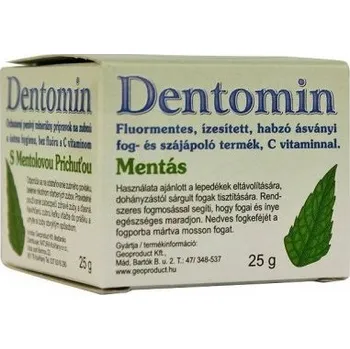 zubní pasta Geoproduct Dentomin Přírodní minerální zubní prášek s mátou bez fluoru (25g)