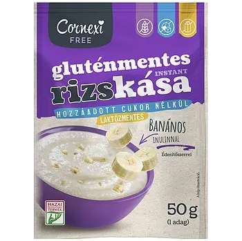 Dětská kaše Cornexi Rýžová kaše s inulinem, bez přidaného cukru s banánovou příchutí (50g)