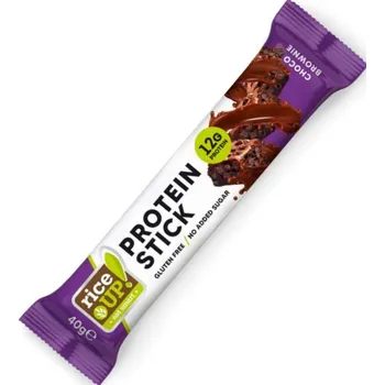 RiceUP! Protein Stick Bezlepková proteinová tyčinka brownie v mléčné čokoládě bez přidaného cukru (40g)