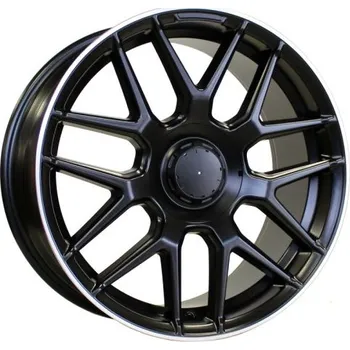 Disk Alu kola Racing Line B1258, 19x8.5 5x112 ET36, černá matná + leštěný límec