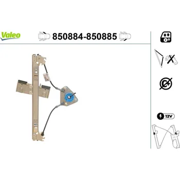 Stahovačka okna Zvedací zařízení oken VALEO 850884