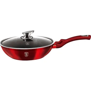 Pánev Berlingerhaus Pánev WOK s poklicí s mramorovým povrchem 28 cm Burgundy Metallic Line