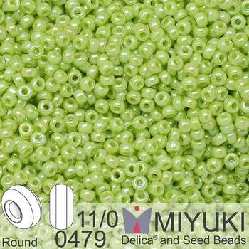 Korálek Korálky Miyuki Round 11/0. Barva 0479 Opaque Chartreuse AB . Balení 5g