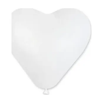 Balónek SMART Balón SRDCE bílé 25 cm -1 ks - Valentýn / Svatba