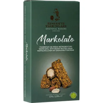 Biscotti Tsoungari Markolato arašídové trubičky s krémem z burákového másla 170 g