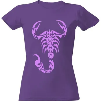 Dámské tričko Tričko s potiskem Škorpión tribal fialová dámské