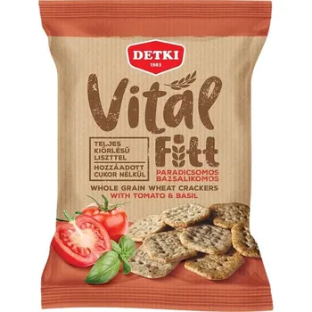 Chips Detki Vitál Fitt Slané krekry s celozrnnou moukou - rajče a bazalka (100g)