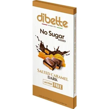 Žvýkačka Dibette NAS Hořká čokoláda plněná krémem s příchutí slaného karamelu se sladidlem (80g)