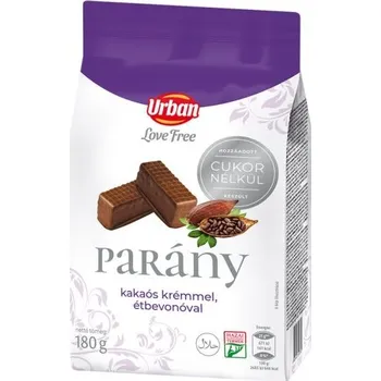Urbán Oplatky celomáčené v kakaové polevě plněné krémem s kakaovou příchutí bez cukru (180g)