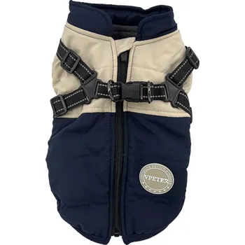Obleček pro psa Vsepropejska City-warm zimní bunda pro psa s postrojem Barva: Tmavě modrá, Délka zad (cm): 41, Obvod hrudníku: 45 - 52 cm
