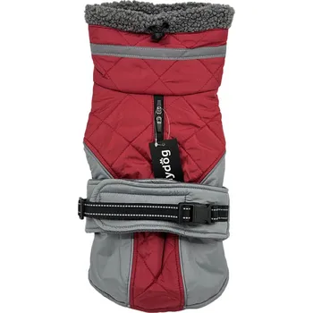 Obleček pro psa Vsepropejska Kairo zimní bunda pro psa s kožichem Barva: Červená, Délka zad (cm): 42, Obvod hrudníku: 42 - 58 cm
