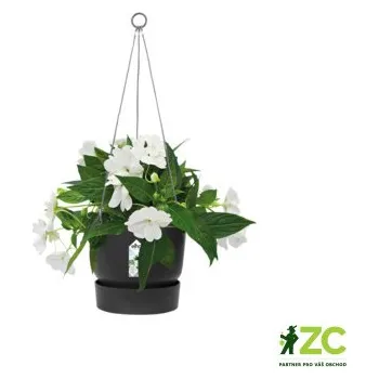 Obal na květináč Obal Greenville Hanging Basket závěsný - living black 24 cm