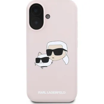 Karl Lagerfeld Ochranný kryt na iPhone 16 - Karl Lagerfeld, Silicone Double Heads MagSafe Pink KLHMP16SSKCHPPLP