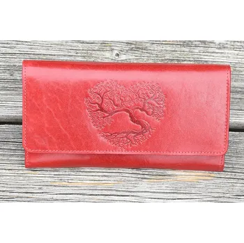 Peněženka Kožené zboží Strom Života 02 červená