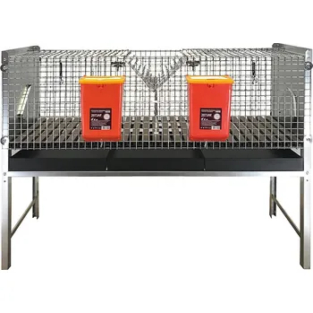 Klec pro králíky pozinkovaná s plastovým roštem - II - 2 ks skladem 122.5x51.5x87.5 cm