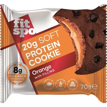 FitSpo Cookie Bezlepková proteinová a kolagenová sušenka s pomerančovou náplní bez cukru (70g)