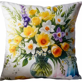 Polštář Dekorační polštář FLOWERS COLORFUL III. 40x40 cm Mybesthome Varianta: Povlak na polštář s výplní, 40x40 cm